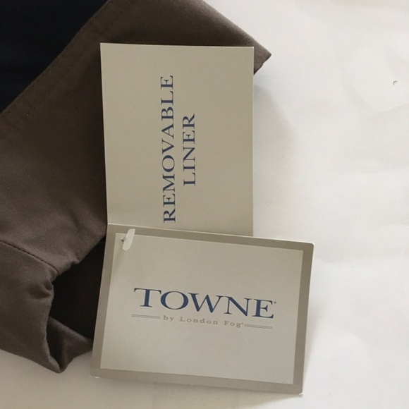 NWT Towne by London Fog Navy Blue Trench Coat, Coat Removable Liner Womens Sz L - Picture 6 of 16